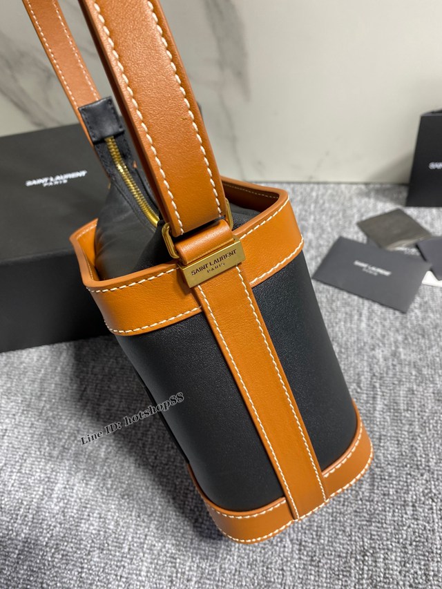 YSL專櫃秋冬新品小方包 聖羅蘭Box leather頂級牛皮桶包 710880 blys1101